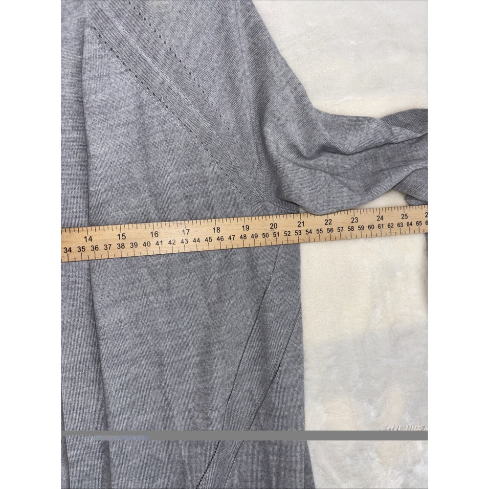 Talbots Petites Gray Pure Merino Wool Long Cardigan/Duster Sweater Large (LP) - Picture 9 of 15